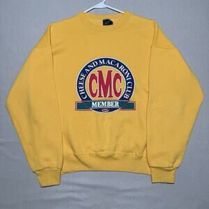 Vintage 80’s Sz L Kraft Cheese And Macaroni Club Member Sweatshirt Yellow Retro